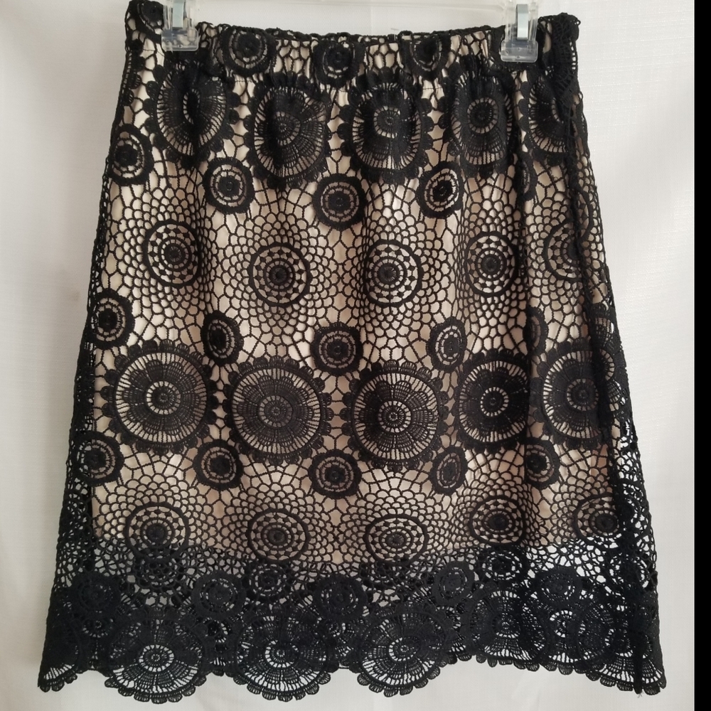 Black crocheted lace skirt